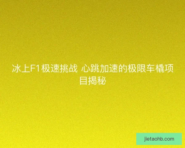 冰上F1极速挑战 心跳加速的极限车橇项目揭秘